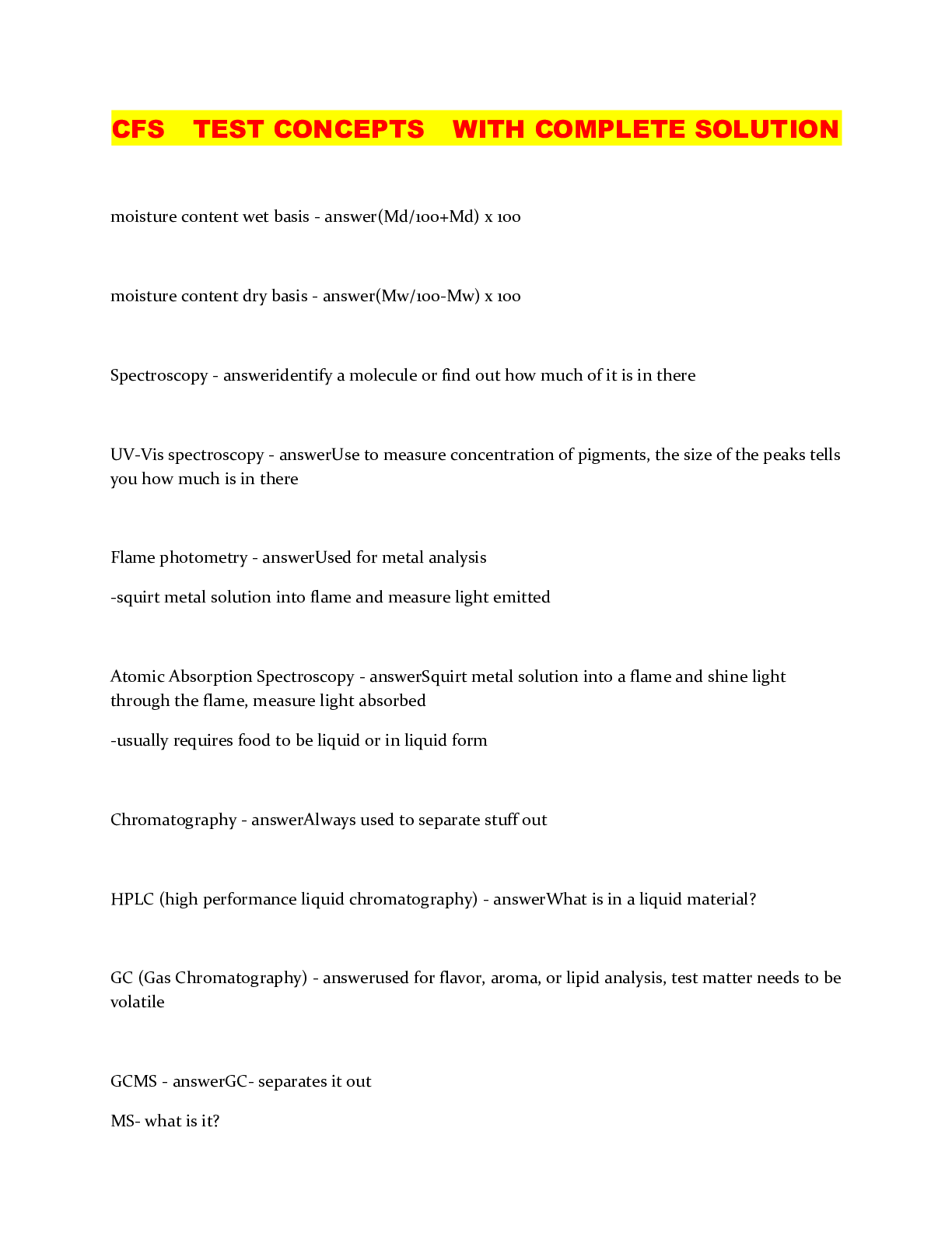 Preview image of CFS TEST CONCEPTS WITH COMPLETE SOLUTION document